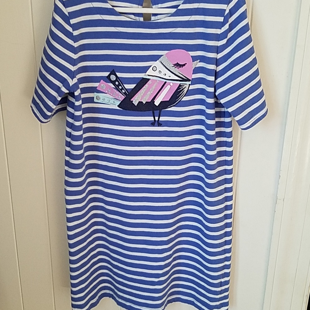 A light blue dress.
